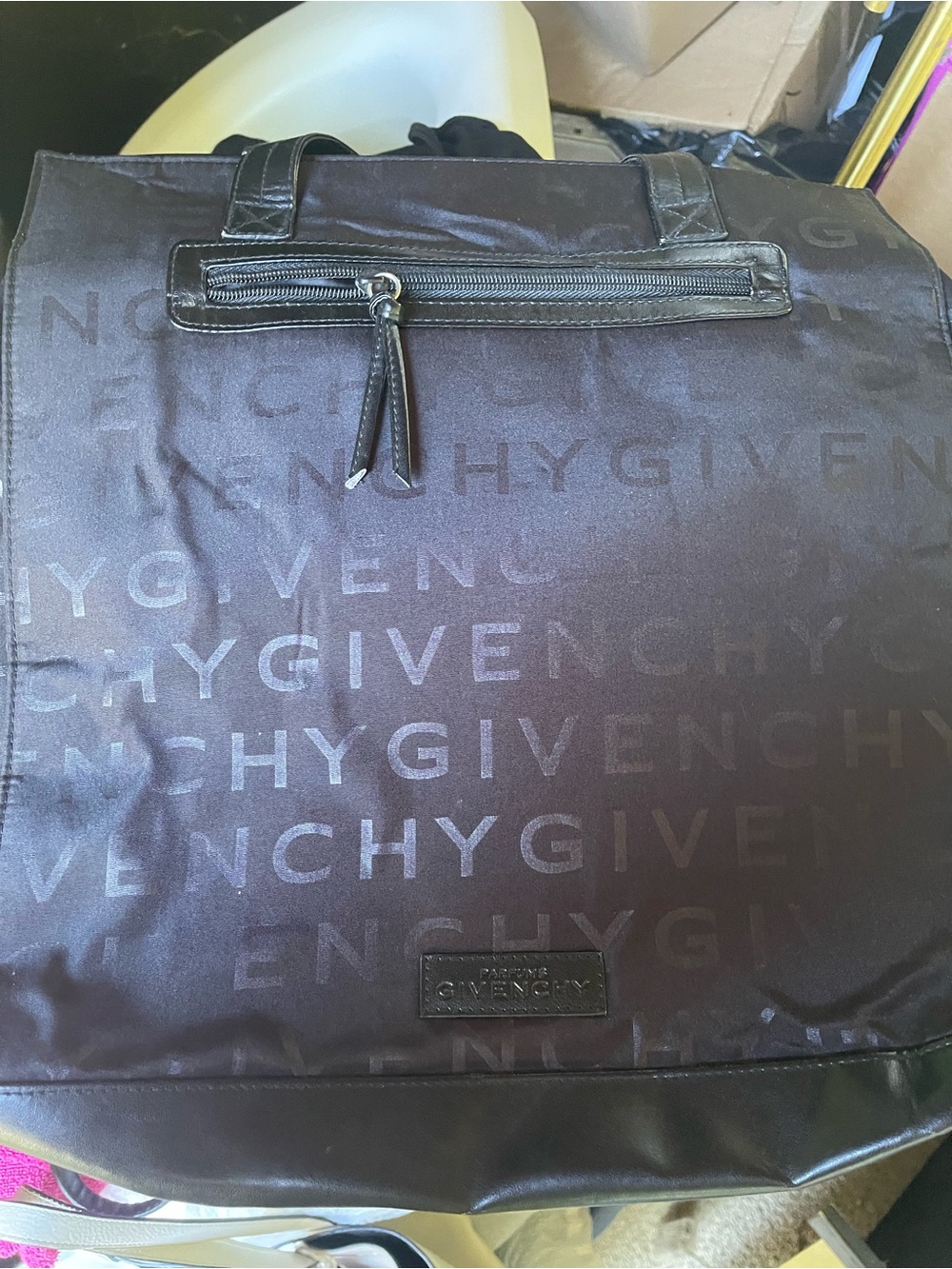 Givenchy Black Logo Nylon Tote perfume gift bag